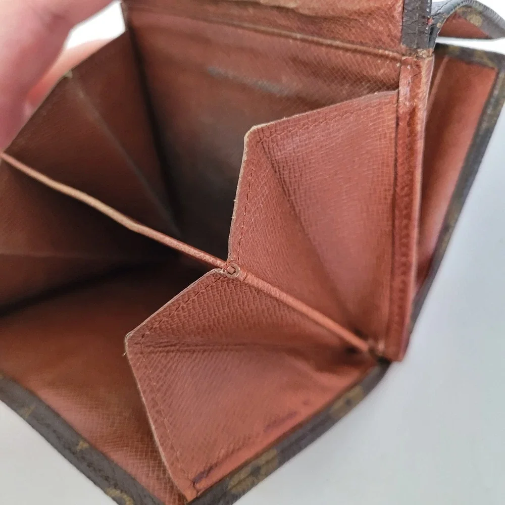 Louis Vuitton Monogram Canvas Elise Trifold Wallet Brown Compact Wallet